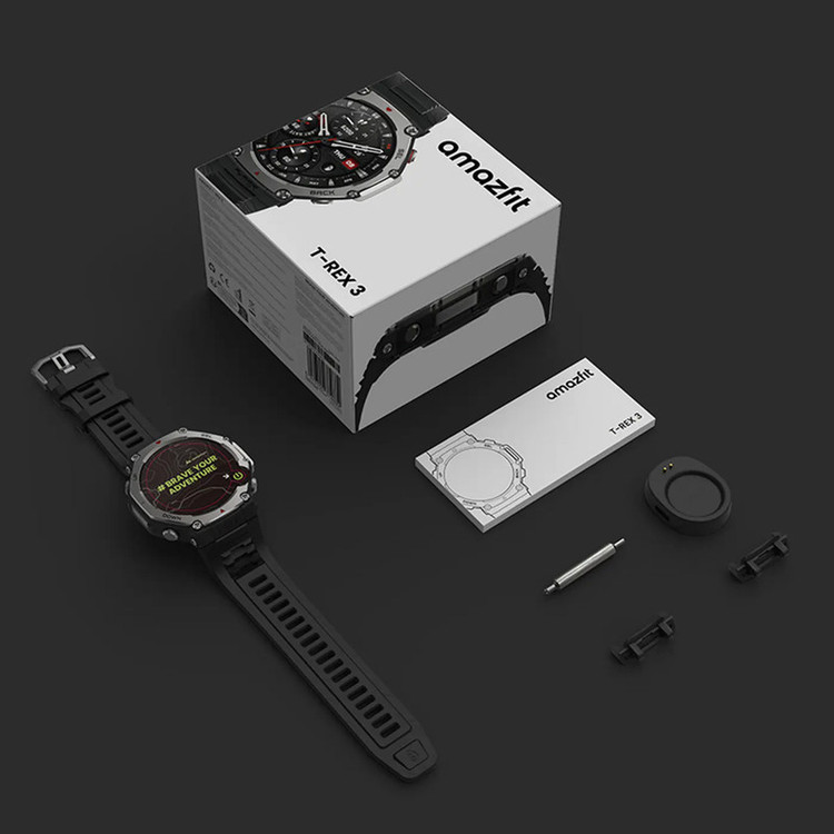 ساعت هوشمند 49 میلیمتری امیزفیت مدل T-Rex 3 با بند سیلیکونی